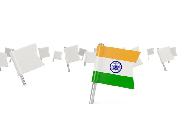 Quadratische Nadel mit indischer Flagge — Stockfoto