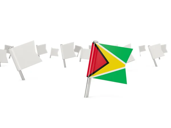 Pin cuadrado con bandera de Guyana —  Fotos de Stock