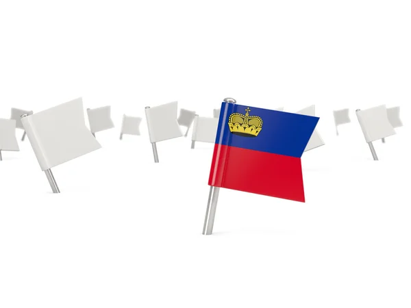 Čtvercové čep s Lichtenštejnská vlajka — Stock fotografie