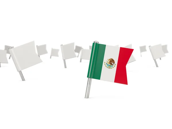 Mexikói zászló négyzetes pin — Stock Fotó
