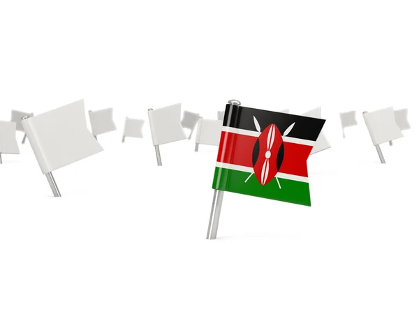 Broche carrée avec drapeau de kenya — Photo