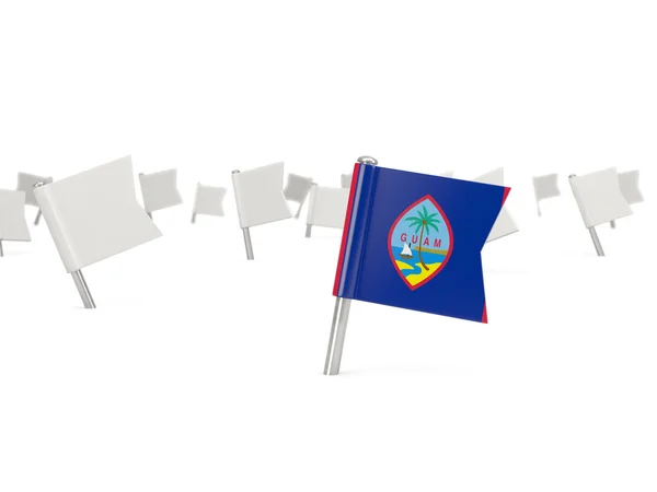 Square pin with flag of guam — Stock Photo, Image