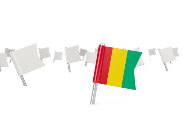 Kwadrat pin z flaga Gwinei — Zdjęcie stockowe
