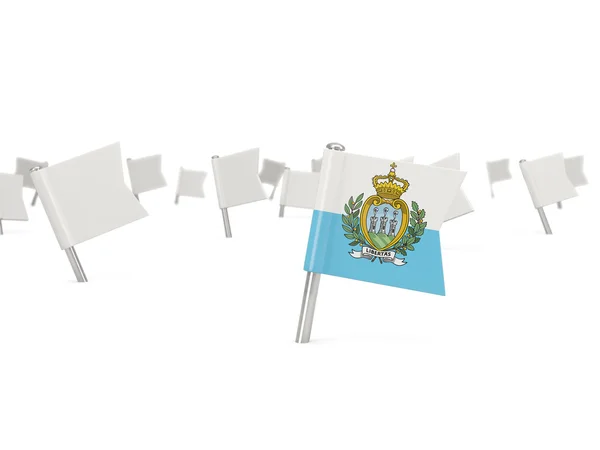 Pin cuadrado con bandera de san marino — Foto de Stock