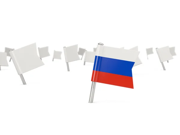 ロシアの旗とスクエア ・ ピン — ストック写真