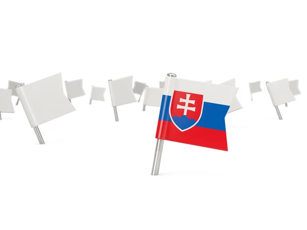 Square pin with flag of slovakia — Stock Photo, Image