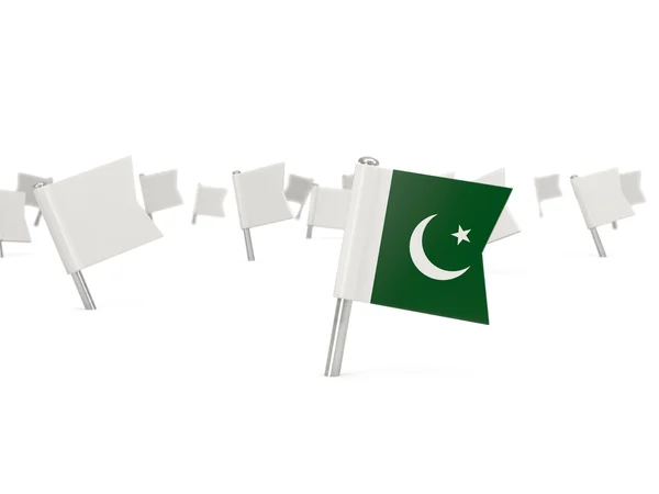 Τετράγωνο πείρο με σημαία του Πακιστάν — Φωτογραφία Αρχείου