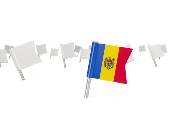 Quadratische Nadel mit Flagge der Moldau — Stockfoto