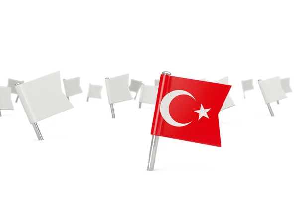 Square pin with flag of turkey — Stock Photo, Image