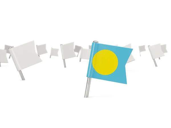 Épingle carrée avec drapeau de palaos — Photo