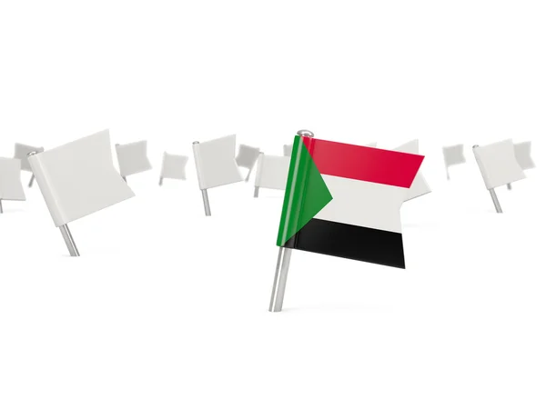 Épinglette carrée avec drapeau de soudan — Photo