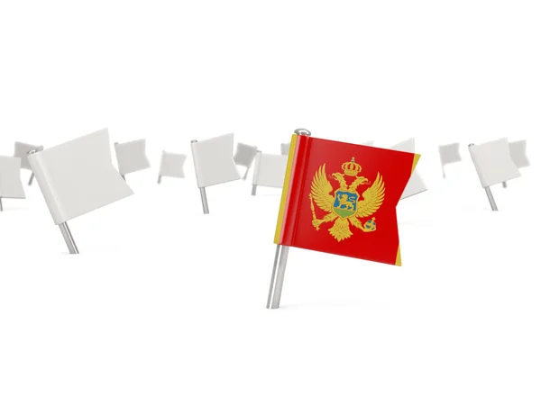Spilla quadrata con bandiera di montenegro — Foto Stock