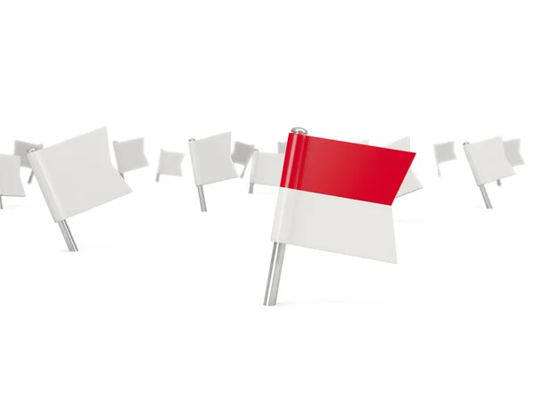 Square pin with flag of monaco — Stock Photo, Image