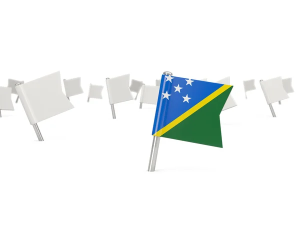 สแควร์พินกับธงของเกาะโซโลมอน — ภาพถ่ายสต็อก