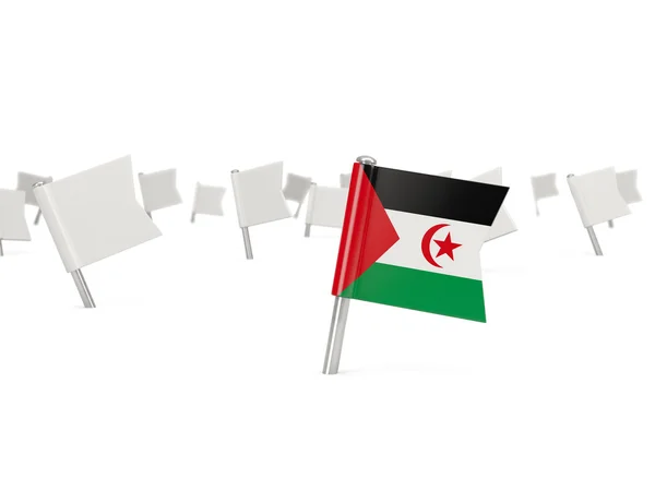 Nyugat-Szahara zászló négyzet pin — Stock Fotó