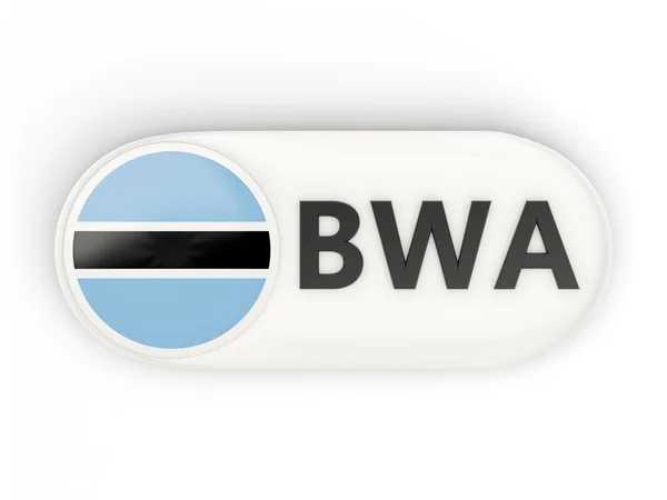 Runde Ikone mit Flagge von Botswana — Stockfoto