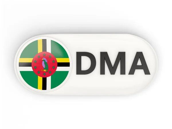 Kulatá ikona s Dominická vlajka — Stock fotografie