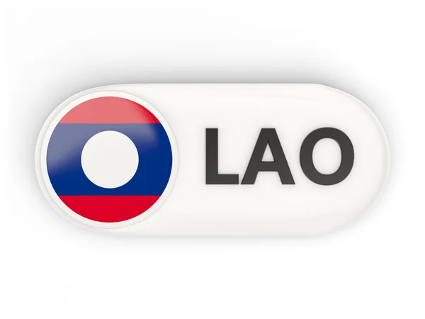 Runda ikonen med laos flagga — Stockfoto