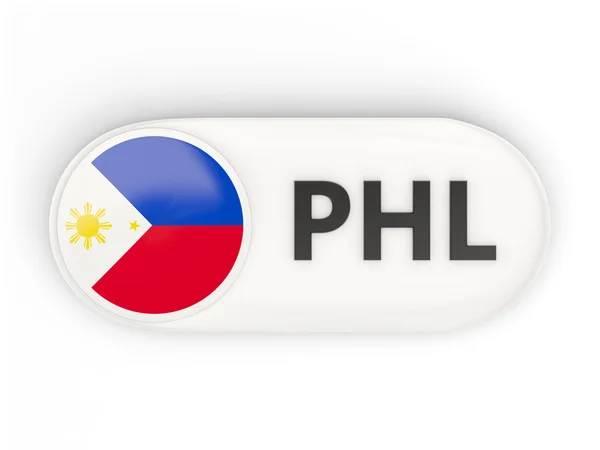 Icône ronde avec drapeau de philippines — Photo