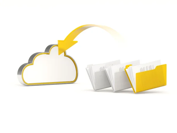 Icône de lecteur nuage jaune avec dossiers — Photo