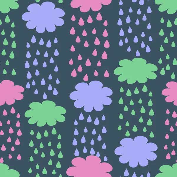 Modèle sans couture avec nuages pluvieux — Image vectorielle