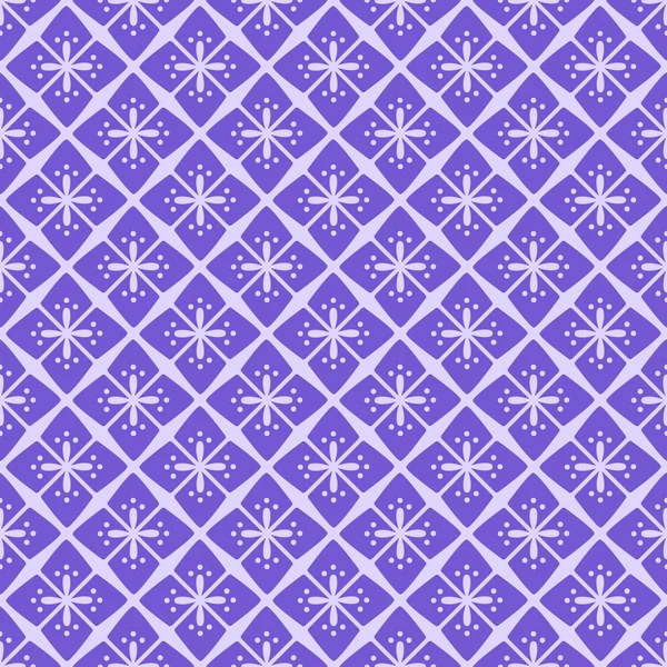 Seamless Purple Floral Geometric Pattern — Stock Vector