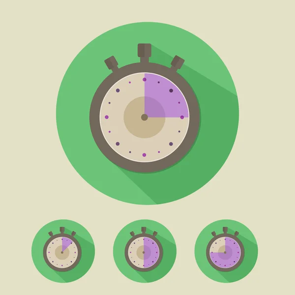 Chronomètre plat Icon Design Set — Image vectorielle