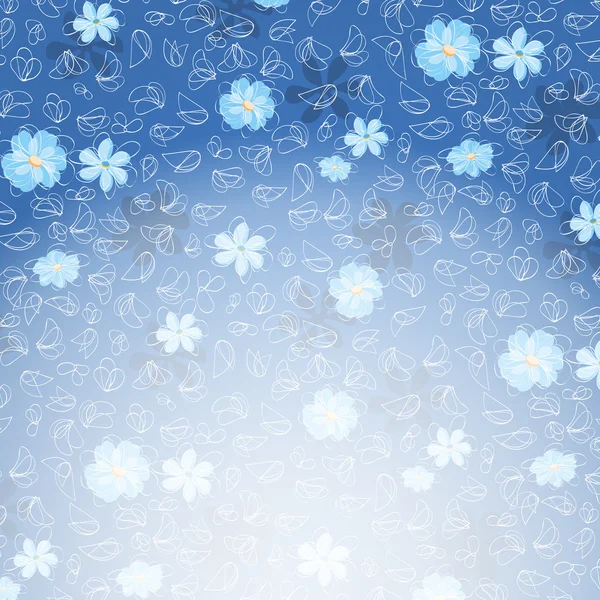 Blue Flower Invitation Card — Stock Vector
