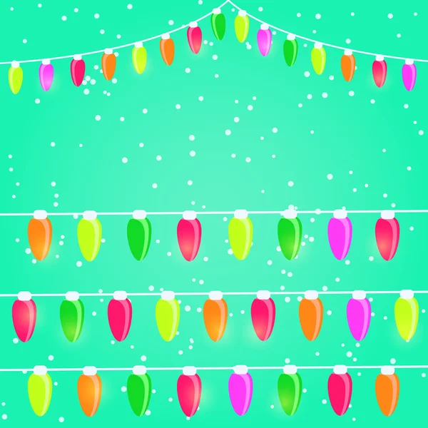 Lampadine colorate di Capodanno e Natale — Vettoriale Stock