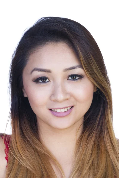 Em linha reta no retrato atraente asiático americano mulher — Fotografia de Stock