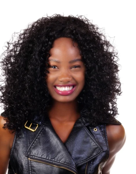 Feliz Sorrindo Retrato Jovem Atraente Preto Adolescente — Fotografia de Stock