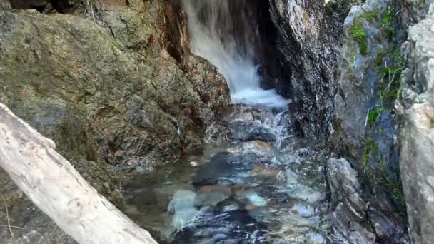 Cascade de petit ruisseau entre les rochers Stevens Trail Californie — Video