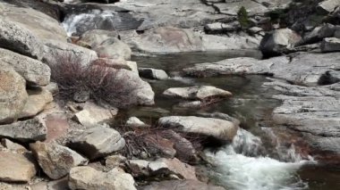 Yüksek dağ dere taşları Yosemite Chilnualna izi arasında