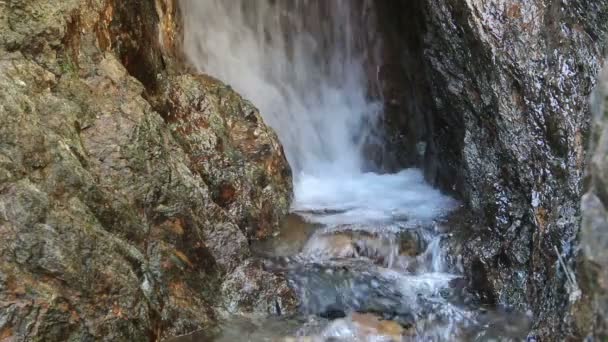 Μικρό καταρράκτη ανάμεσα σε βράχια Stevens Trail κοντά στο Colfax Καλιφόρνια — Αρχείο Βίντεο