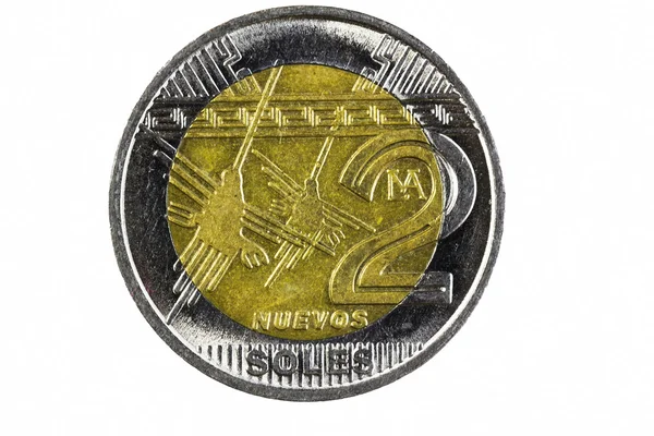 Крупним планом постріл Перу два підошви монети стороні голови — стокове фото