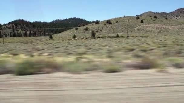 Eastern sierra nevada Gestrüpp Bürste Landschaft aus dem Auto — Stockvideo