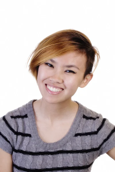 Skinny Asian American Woman In Knit Top — Stock Photo, Image