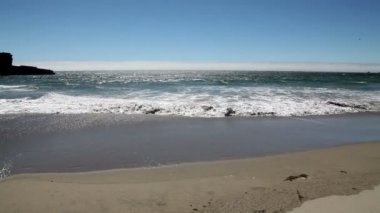 Çamaşır ıslak Sandy plaj dalgalar