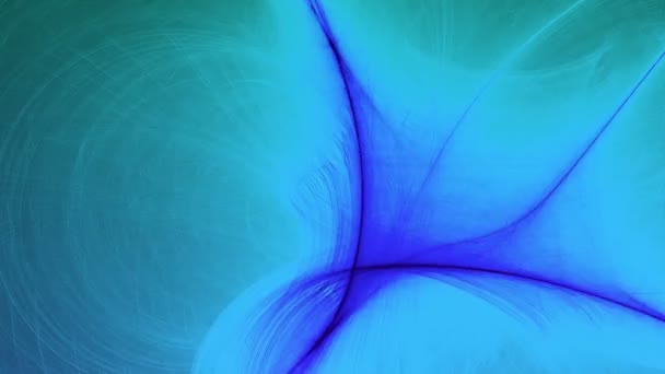 Абстрактные линии кривые и частицы в синем — стоковое видео