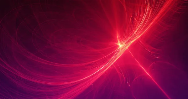 抽象的な背景ライン曲線と粒子赤黄色 — ストック写真