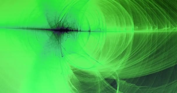 Curvas e partículas de linhas verdes do projeto abstrato — Vídeo de Stock