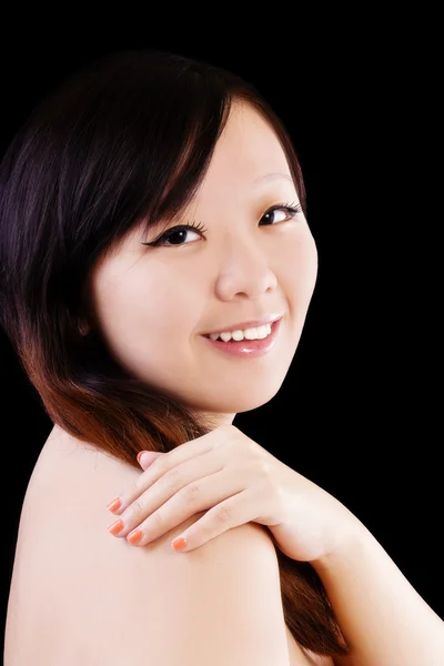 Over The Shoulder Portrait Young Chinese American Woman — Stock Photo, Image