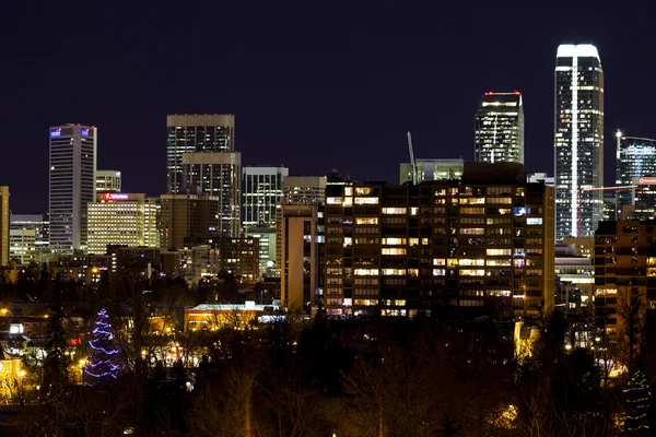 Queda Noturna Calgary Canadá — Fotografia de Stock