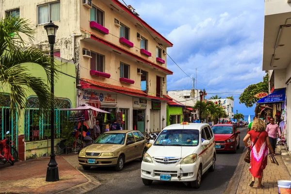 Colorful souvenirs, coffee shops located in Cozumel.  Mexico — Stock Photo, Image