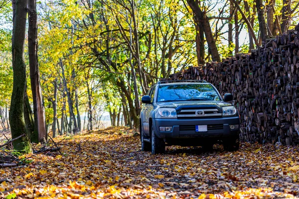 Hungría Bakony Mountain Range Noviembre 2020 Toyota 4Runner Suv Recorriendo — Foto de Stock