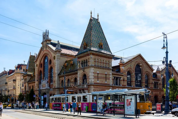 Budapest Magyarország 2018 Május Grand Market Hall Nagyvásárcsarnok Budapest Legnagyobb — Stock Fotó