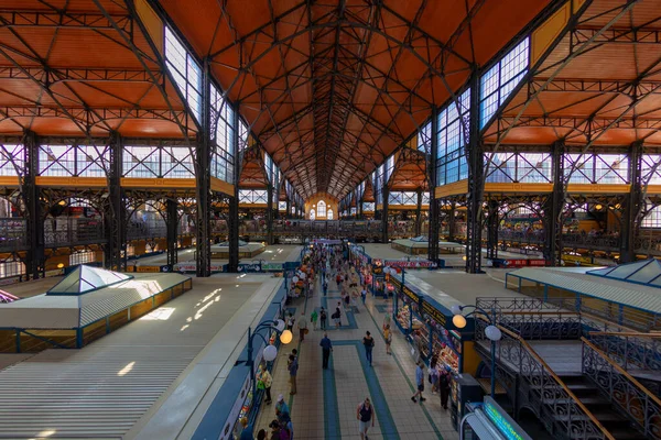 Budapešť Maďarsko Května 2018 Interiér Grand Market Hall Velká Tržnice — Stock fotografie