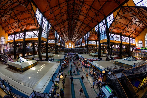 Будапешт Венгрия Мая 2018 Года Интерьер Большого Рыночного Зала Great — стоковое фото