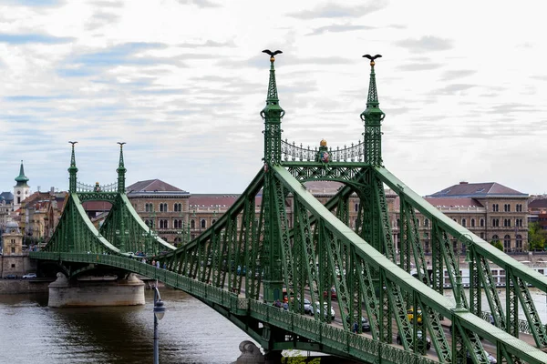 Budapeste Hungria Ptu 2020 Liberty Bridge Budapeste Ponte Que Liga — Fotografia de Stock