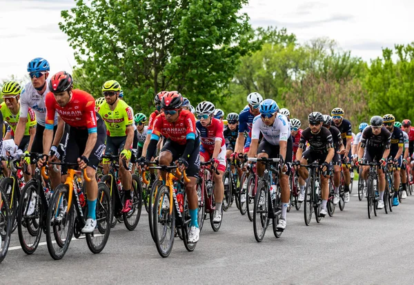 Hungría 2021 Vini Zabu Equipos Ciclismo Negro Amarillo Etapa Entre — Foto de Stock